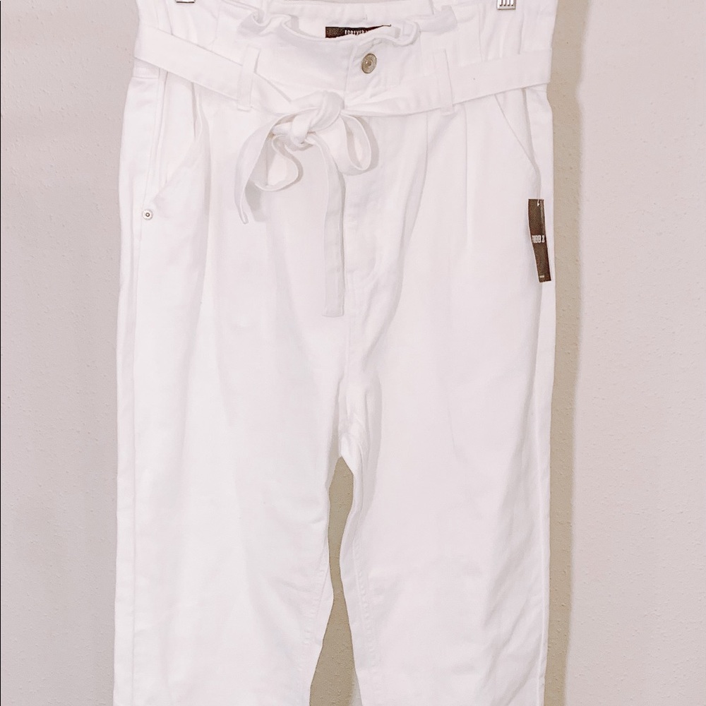 Forever 21 White Paper Bag Denim Jeans